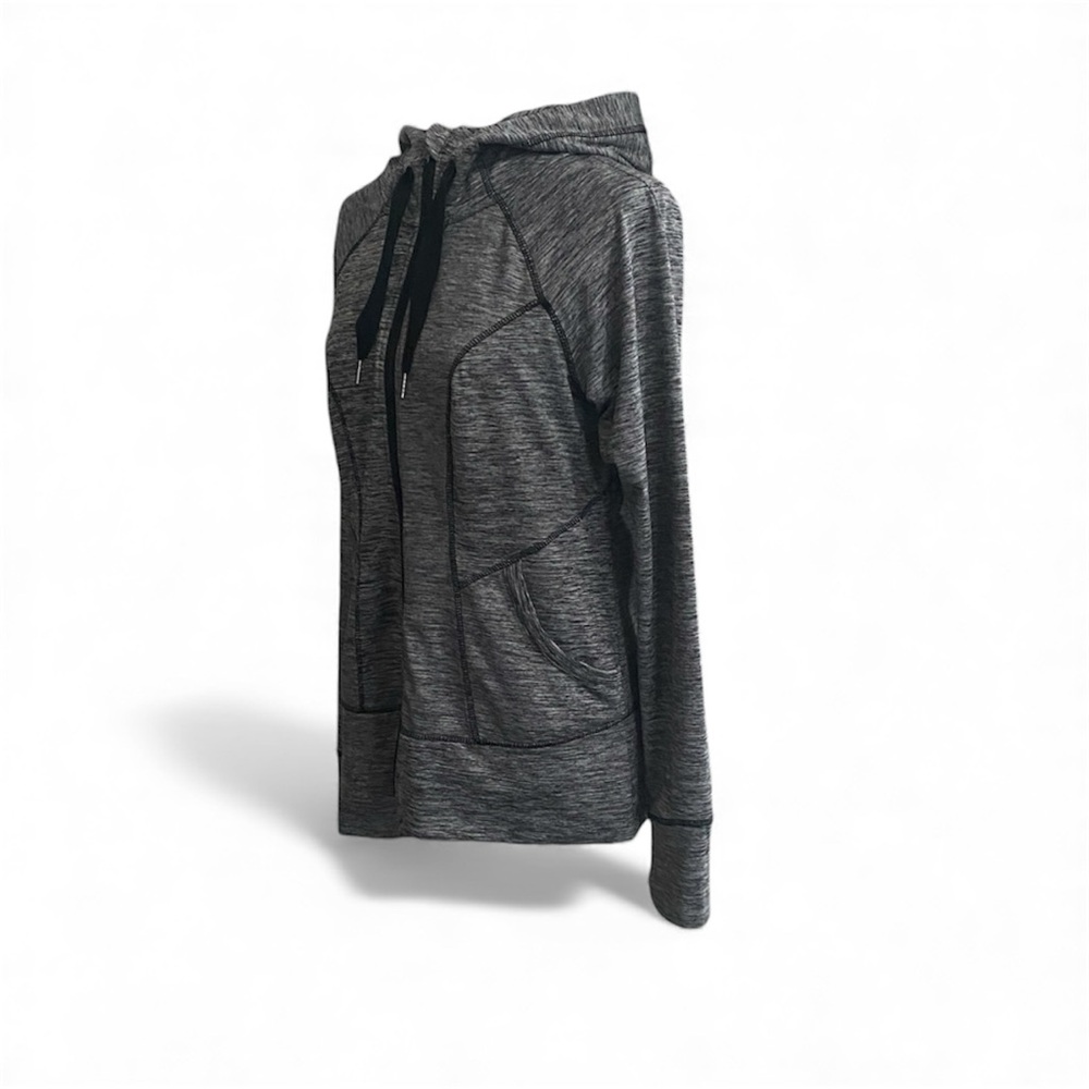 90 Degree Black Gray Space Dye Full Zip Hoodie Jacket Athletic Athleisure Gym - Picture 6 of 9